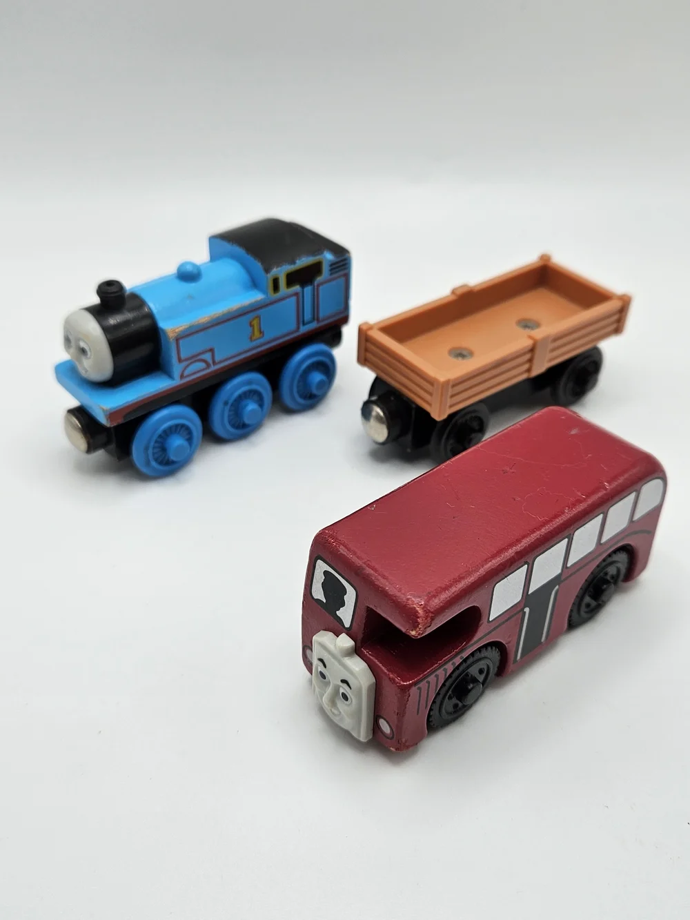 Thomas the Train Wooden Railway Set Thomas Bertie Bus Present Cargo Car Train